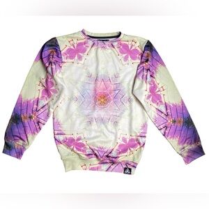 Set 4 Lyfe Pink Purple Yellow Geometric Patterned Sweatshirt Sweater Size S EUC